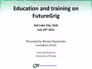 Education and training on FutureGrig