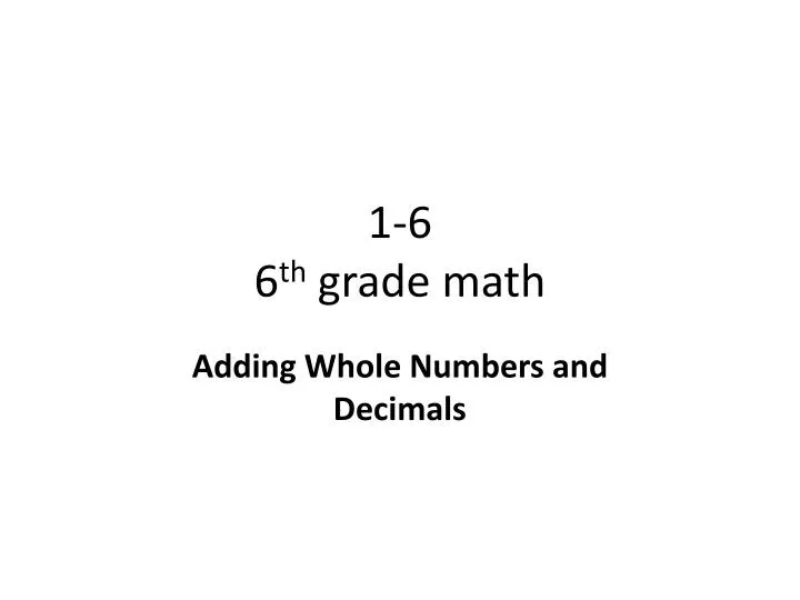 1 6 6 th grade math