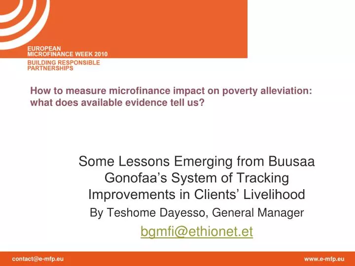 how to measure microfinance impact on poverty alleviation what does available evidence tell us