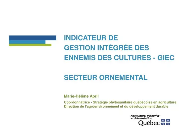 indicateur de gestion int gr e des ennemis des cultures giec secteur ornemental