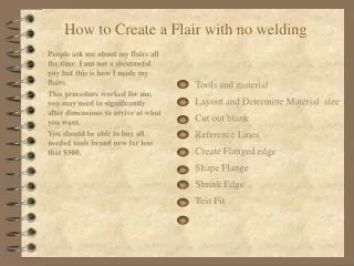 How to Create a Flair with no welding