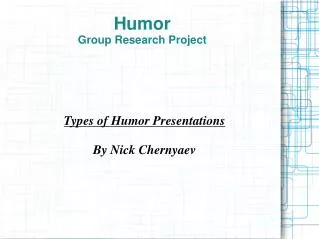 Humor Group Research Project