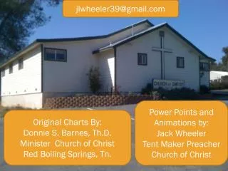 Original Charts By: Donnie S. Barnes, Th.D. Minister Church of Christ Red Boiling Springs, Tn.