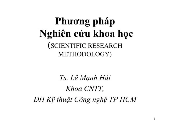 ph ng ph p nghi n c u khoa h c scientific research methodology