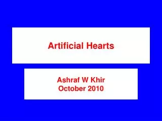 Artificial Hearts