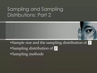 sampling and sampling distributions part 2
