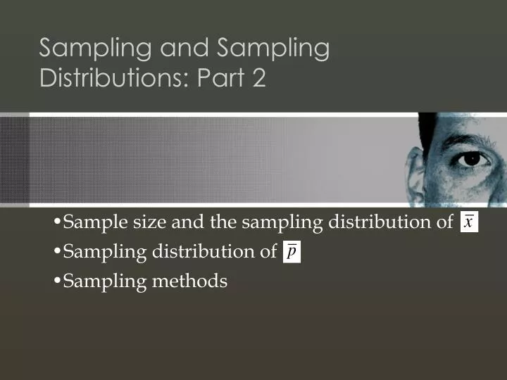 sampling and sampling distributions part 2