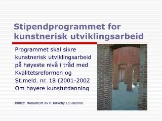 stipendprogrammet for kunstnerisk utviklingsarbeid