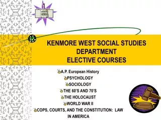 KENMORE WEST SOCIAL STUDIES DEPARTMENT ELECTIVE COURSES