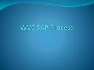 WVC SAP Process
