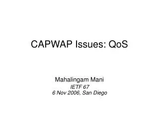 CAPWAP Issues: QoS