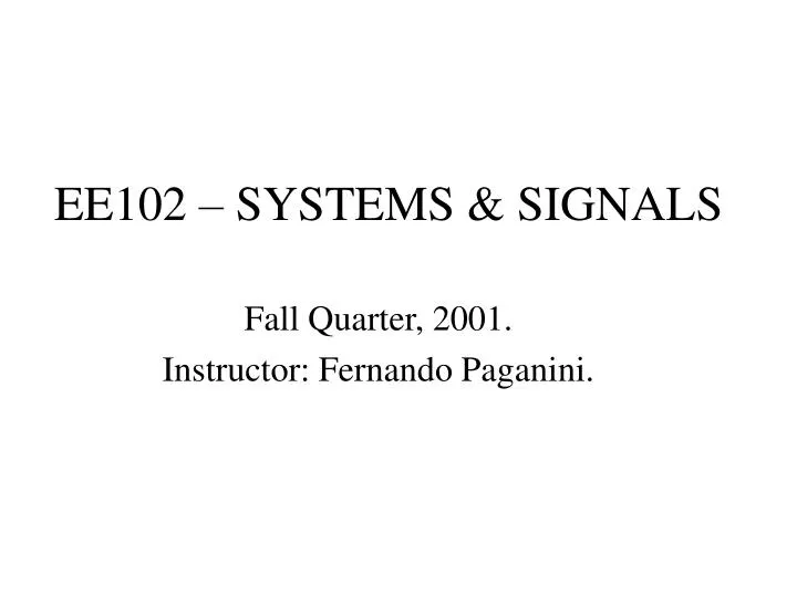 ee102 systems signals