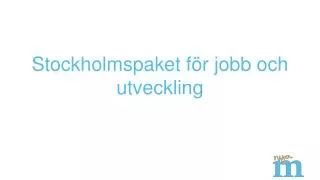 Stockholmspaket för jobb och utveckling