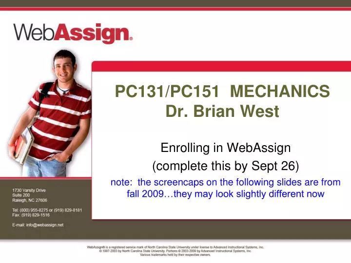 pc131 pc151 mechanics dr brian west