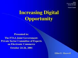 Increasing Digital Opportunity