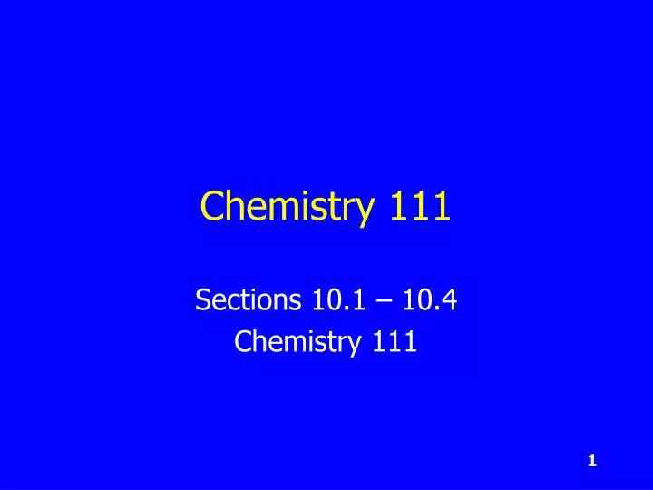 chemistry 111