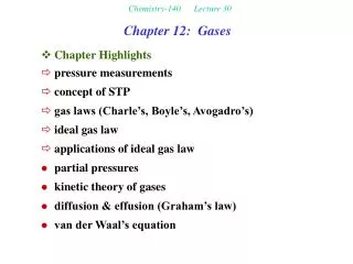 Chemistry-140 Lecture 30