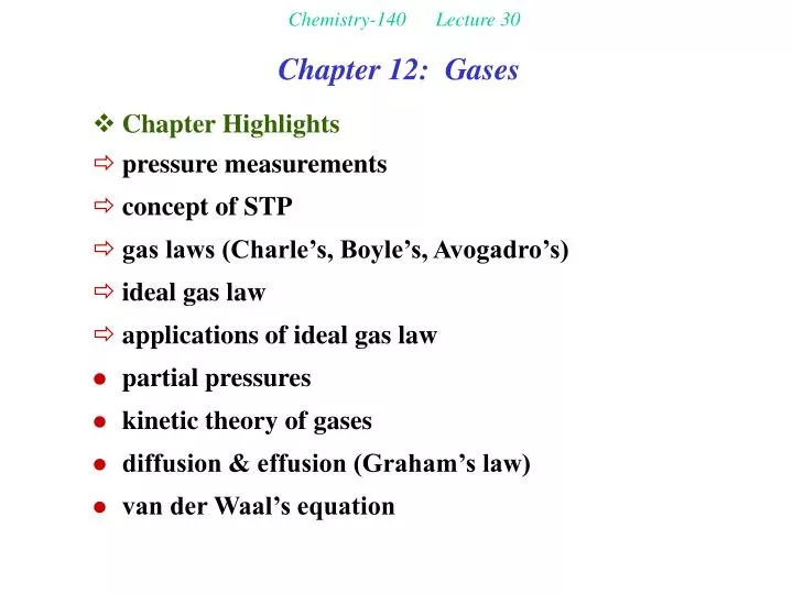 chemistry 140 lecture 30
