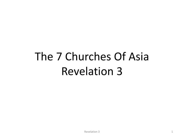 the 7 churches of asia revelation 3