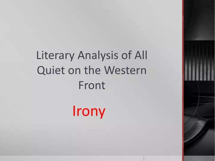 literary analysis of all quiet on the western front