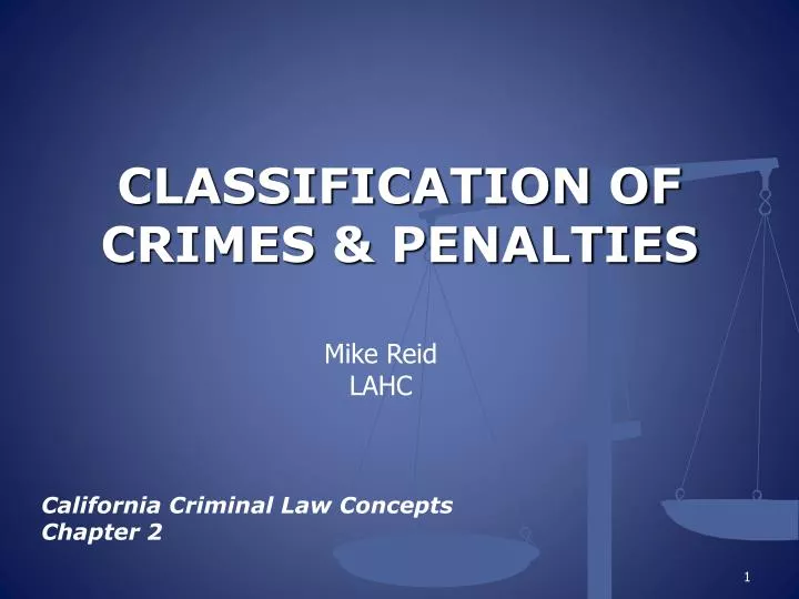 classification of crimes penalties