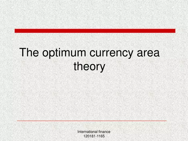 the optimum currency area theory