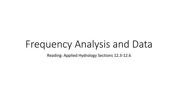 frequency analysis and data