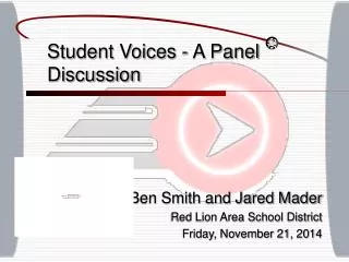Student Voices - A Panel Discussion