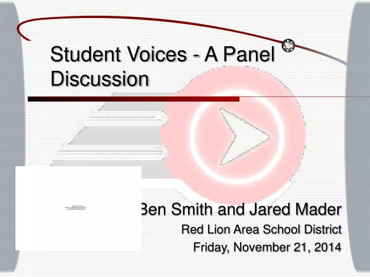 student voices a panel discussion