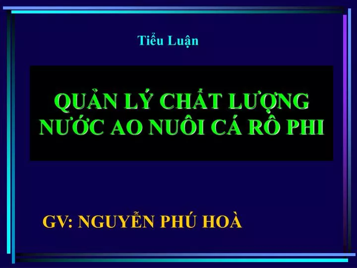 qu n l ch t l ng n c ao nu i c r phi