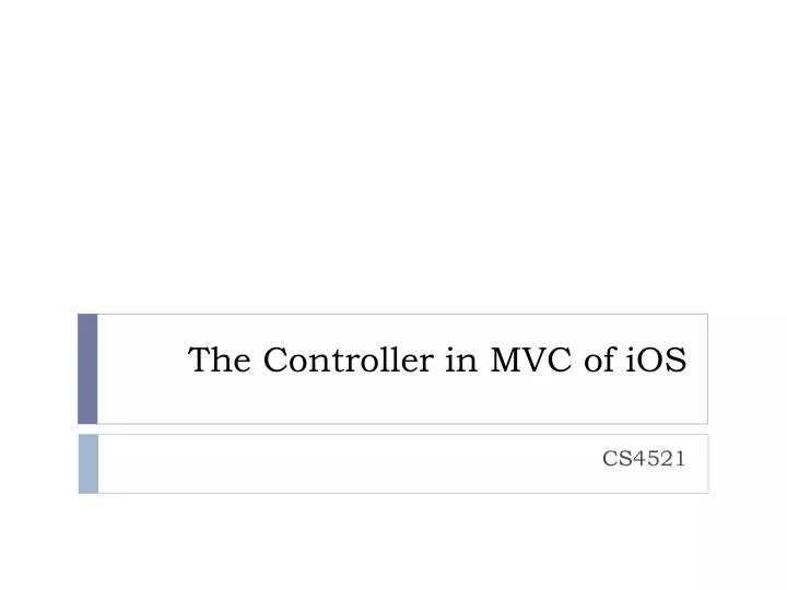 the controller in mvc of ios