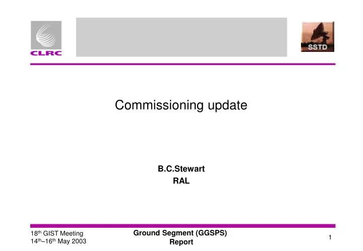 commissioning update