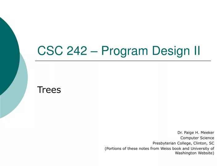 csc 242 program design ii