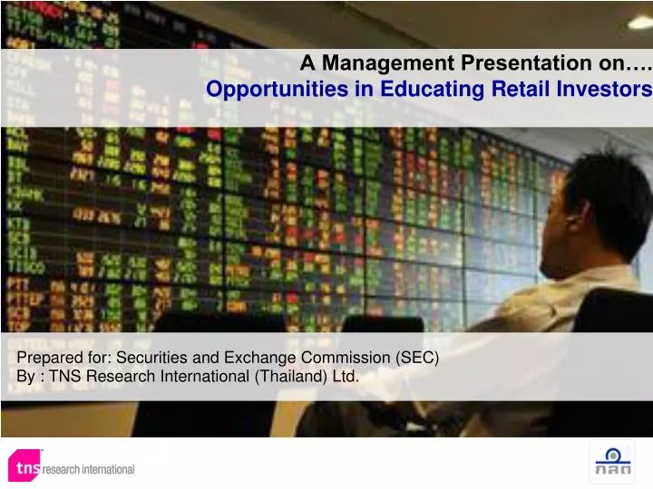 a management presentation on opportunities in educating retail investors
