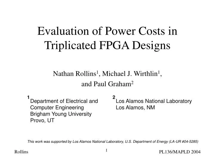 evaluation of power costs in triplicated fpga designs