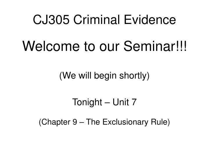 cj305 criminal evidence