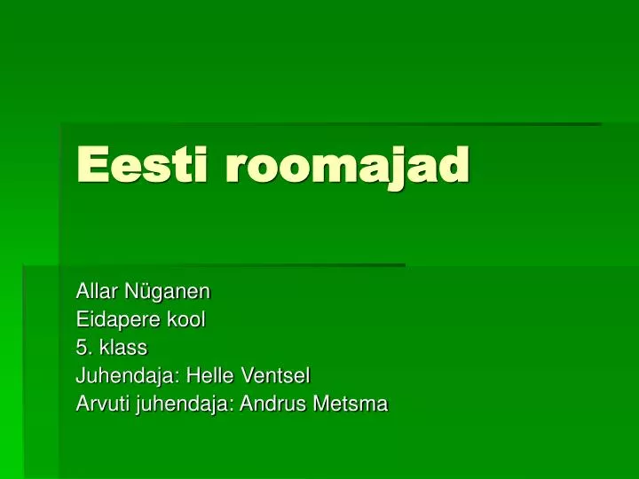 eesti roomajad