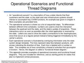 Operational Scenarios and Functional Thread Diagrams