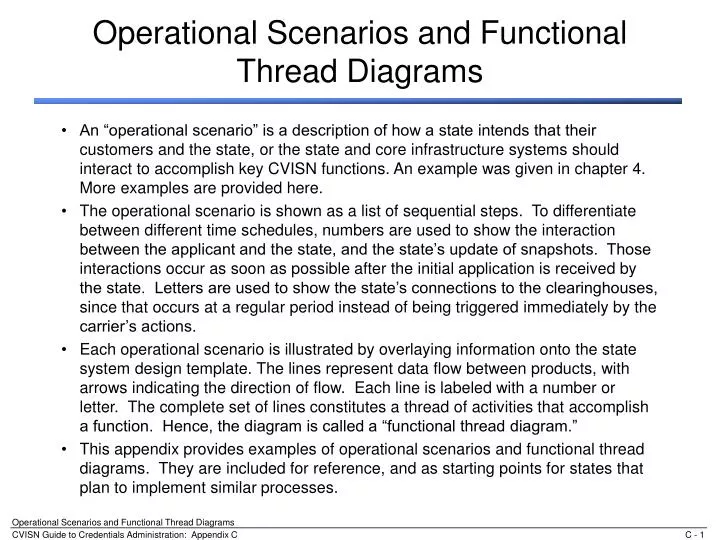 operational scenarios and functional thread diagrams