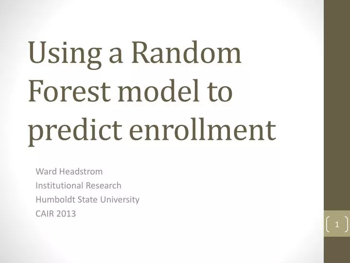 using a random forest model to predict enrollment