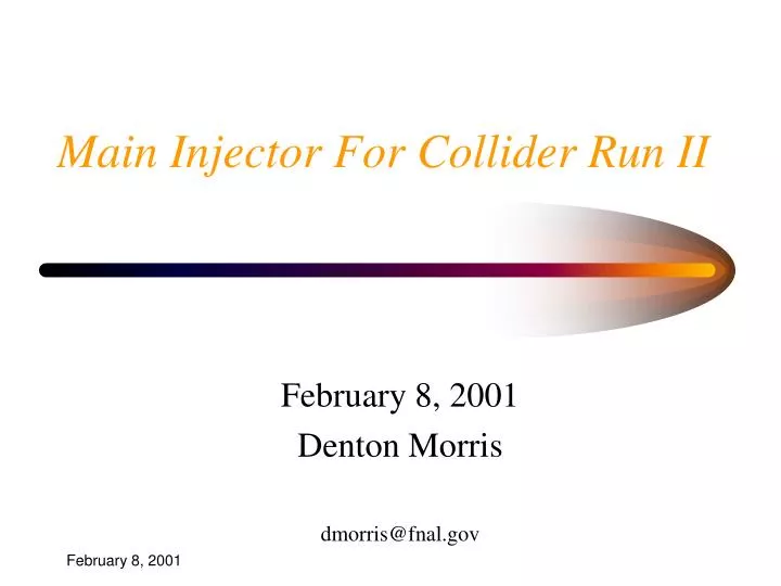 main injector for collider run ii