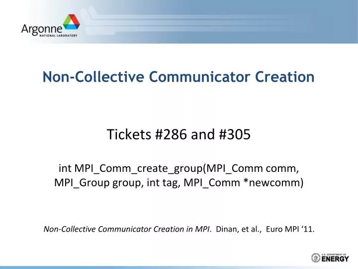 non collective communicator creation