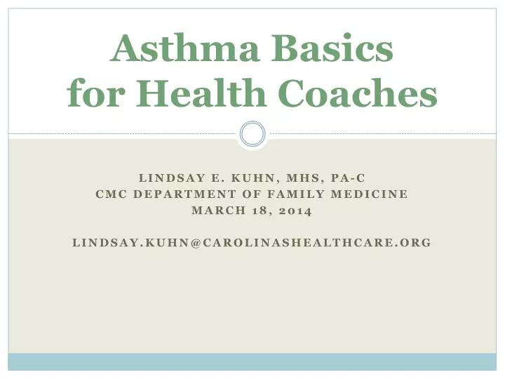 asthma basics for health coaches