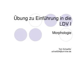 bung zu einf hrung in die ldv i