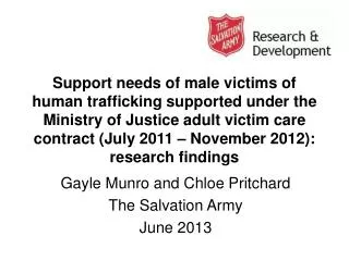 Gayle Munro and Chloe Pritchard The Salvation Army June 2013