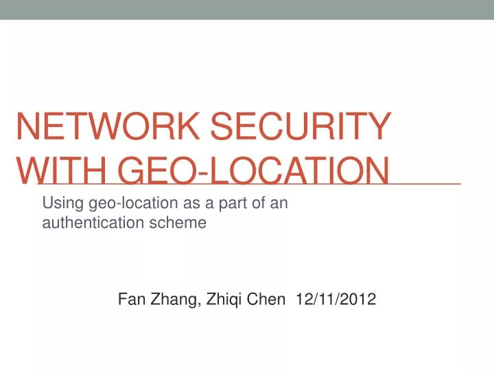 network security with geo location
