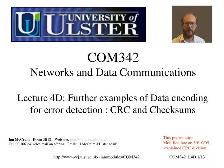 com342 networks and data communications