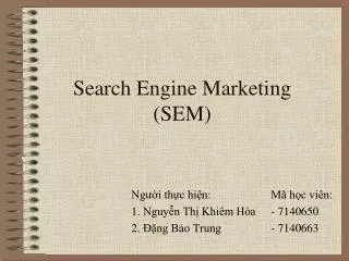 search engine marketing sem