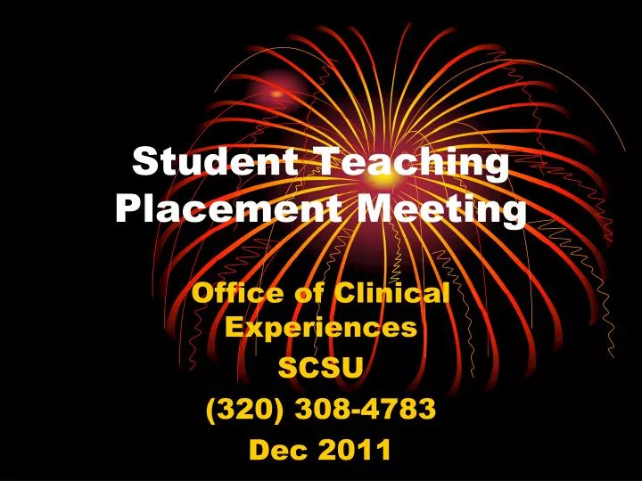 student teaching placement meeting