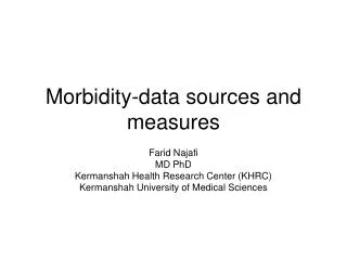 Morbidity-data sources and measures